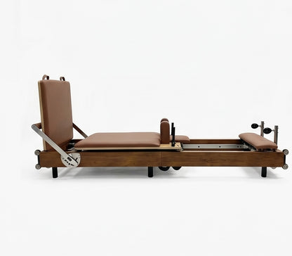 Pilates reformer en bois massif finition noyer