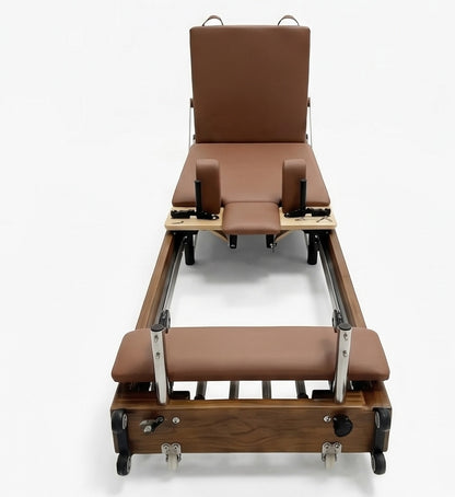 Pilates reformer en bois massif finition noyer