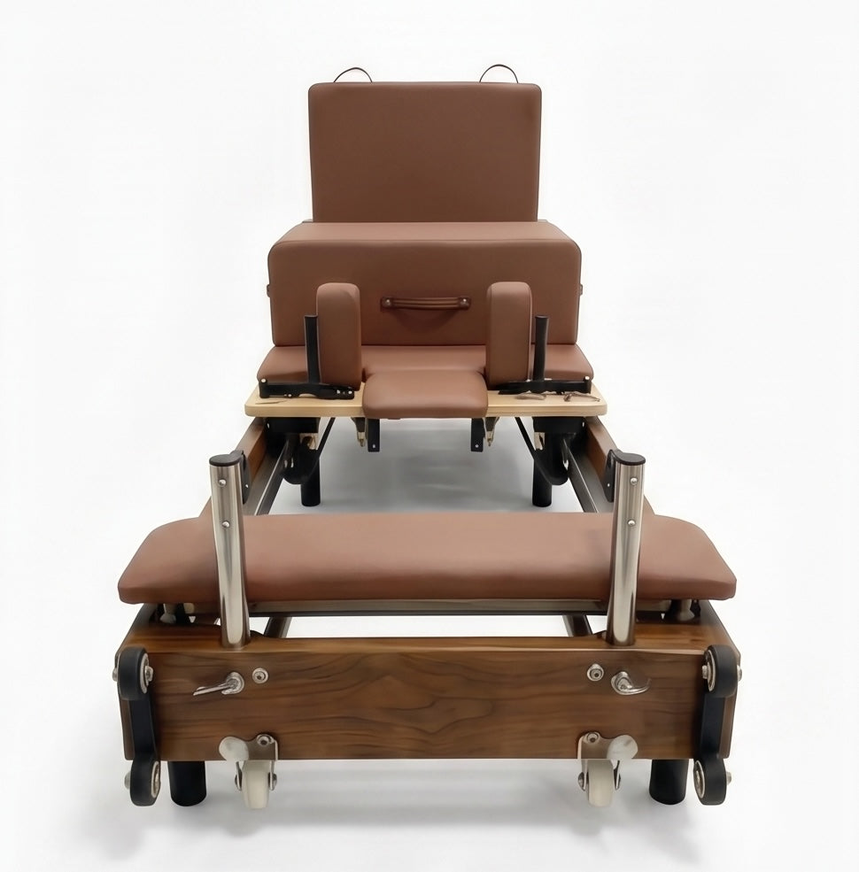 Pilates reformer en bois massif finition noyer