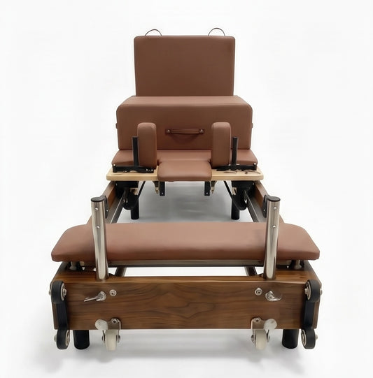 Pilates reformer en bois massif finition noyer