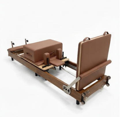 Pilates reformer en bois massif finition noyer