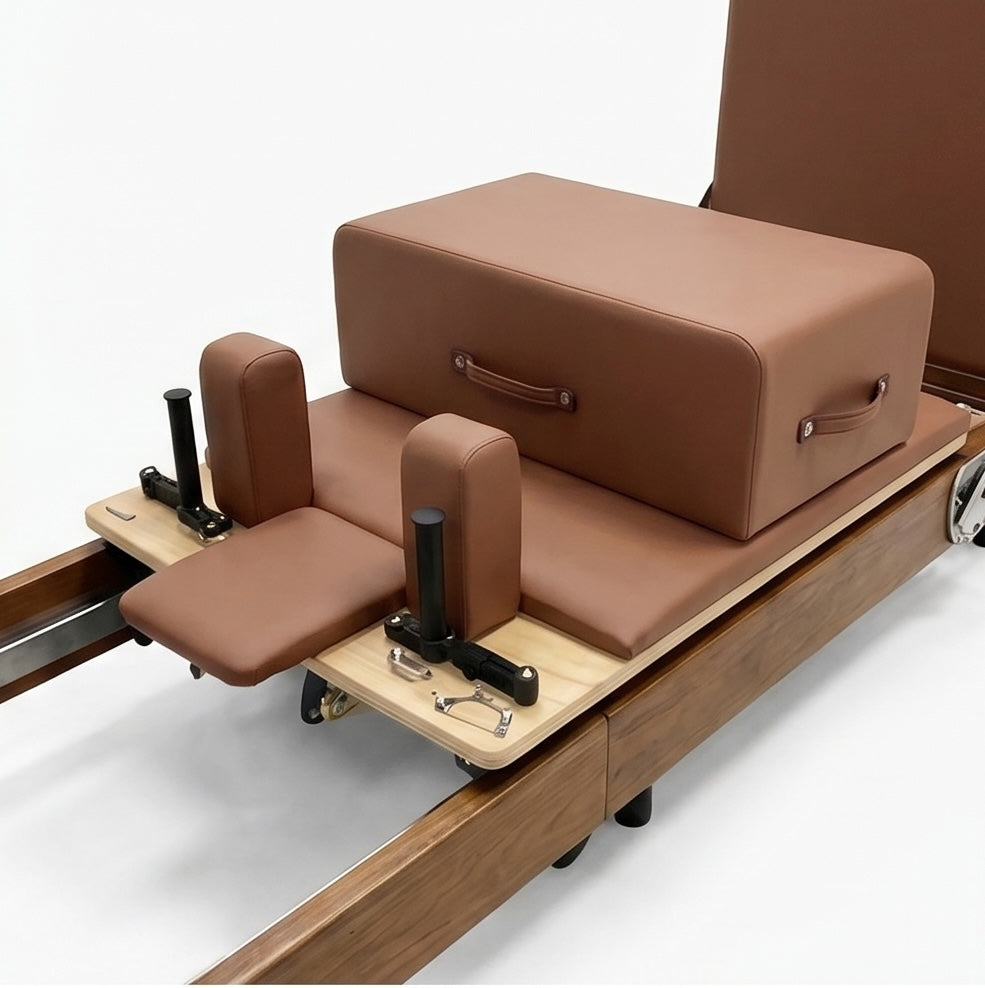 Pilates reformer en bois massif finition noyer